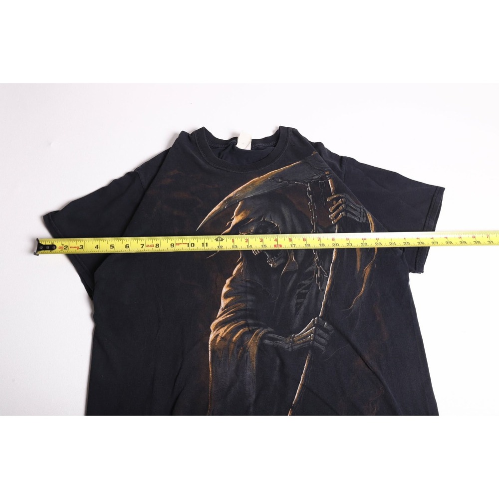 Vintage Fruit of the Loom Grim Reaper Graphic T-Shirt Black Gothic Horror XL - Picture 6 of 6